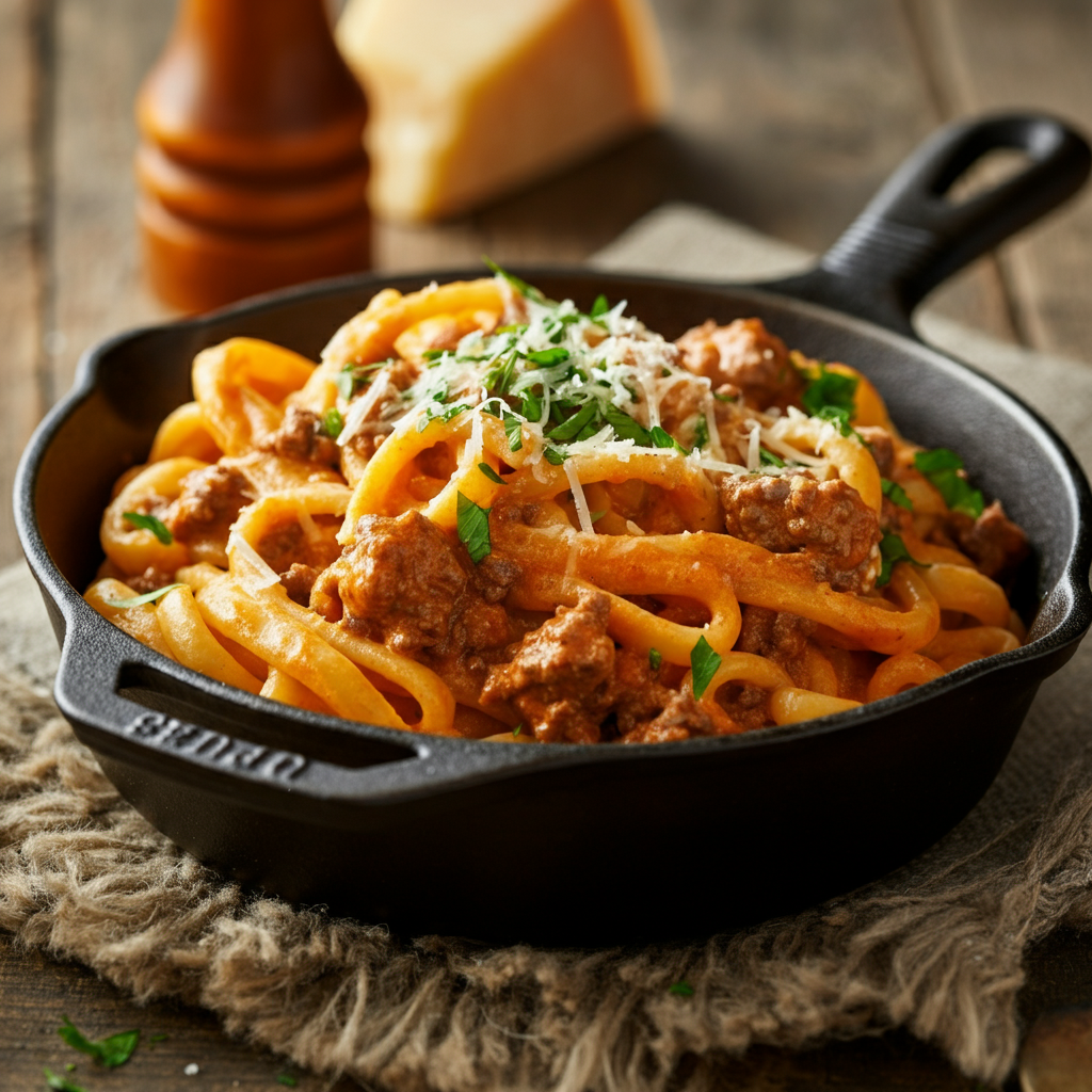 One Pot Creamy Tomato Beef Pasta Recipe You’ll Love